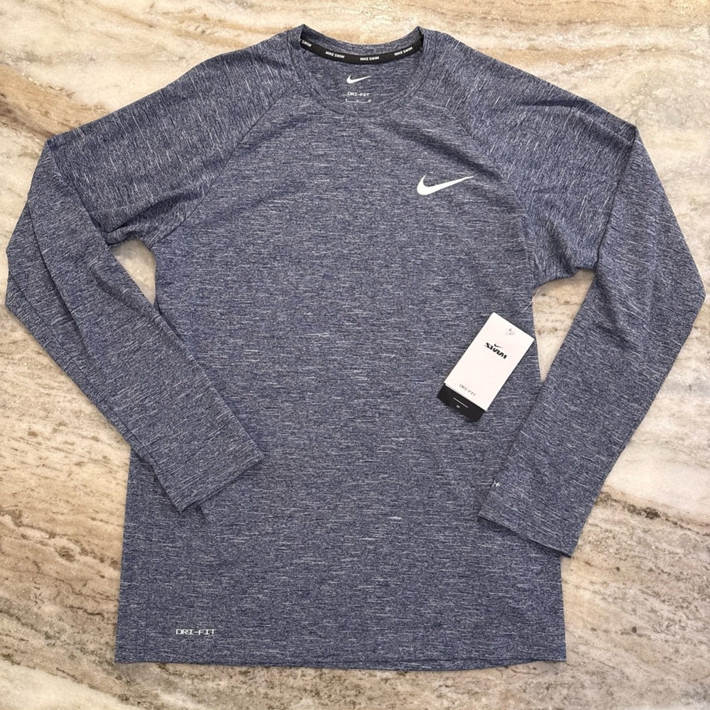 Nike Heathered Blue Dri-FIT Long Sleeve Tee